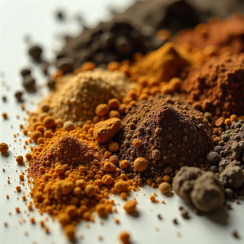 Crushed plant pigment material closeup