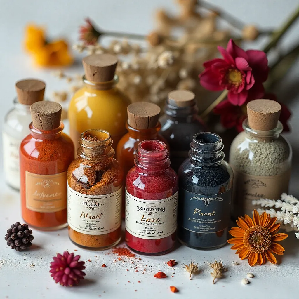 Handcrafted art supplies with natural dyes